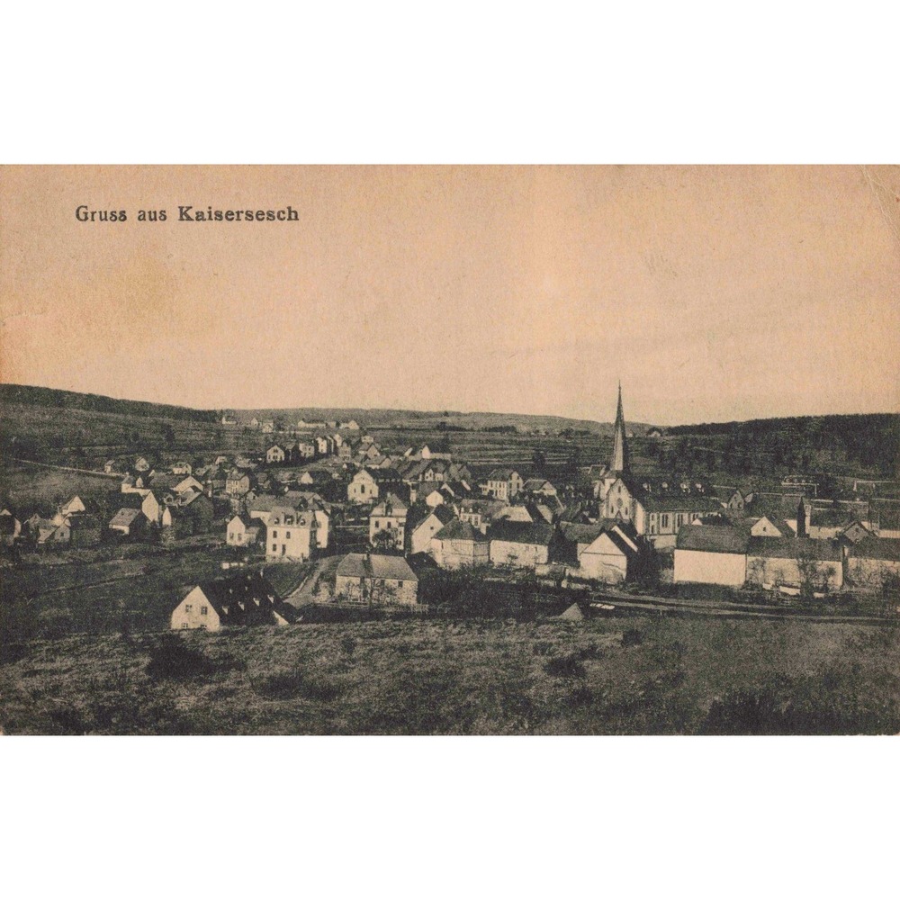 Kaisersesch Germany Gruss aus Panoramic Town View Church Spire Antique Postcard - Picture 1 of 2